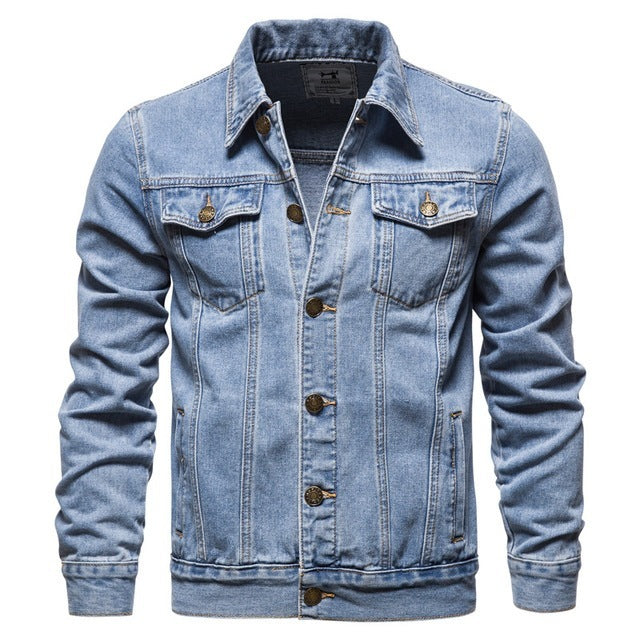 Loom & Soul™ Veste en jean décontractée bleue pour homme – Blouson en jean léger à capuche coupe moderne