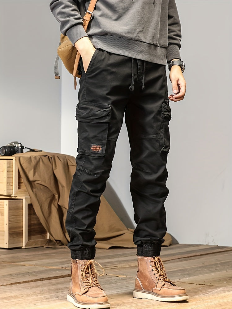 Men’s Multi-Pocket Work Pants – Outdoor Casual Cargo Trousers with Stretch