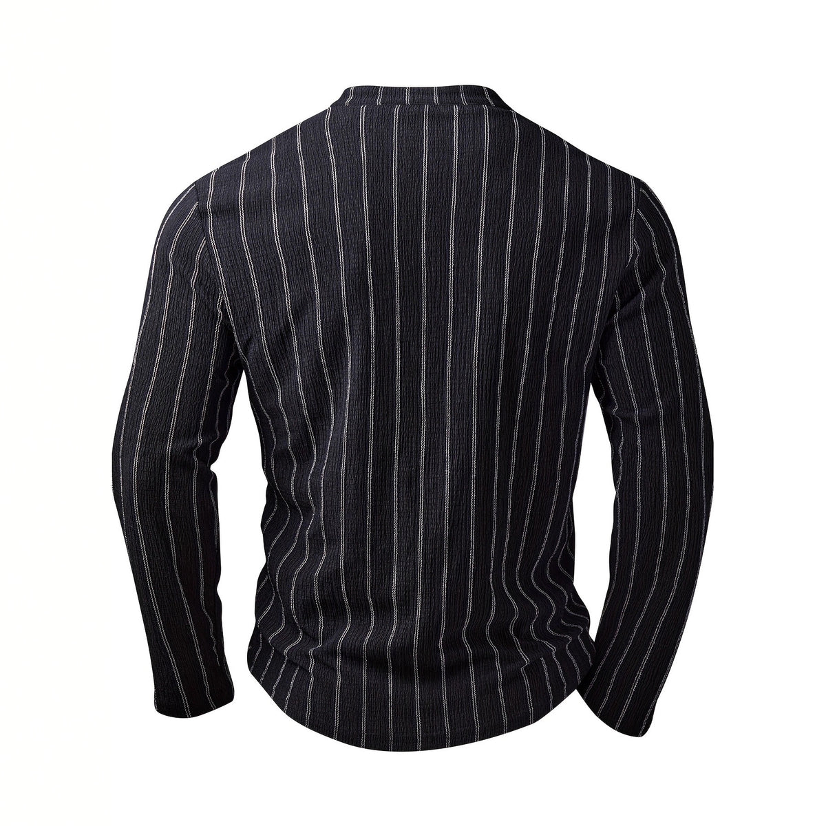 Men’s Striped Crew Neck Long Sleeve – Slim Fit Casual Pullover
