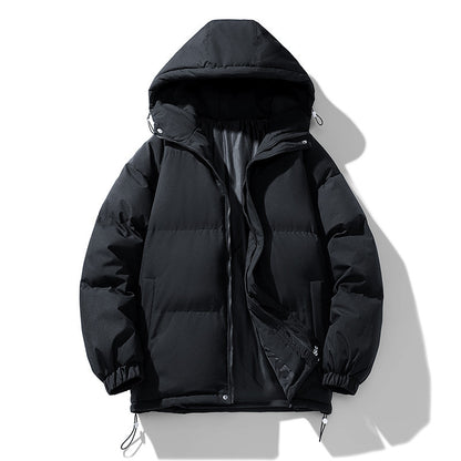 Loom & Soul™ Manteau à capuche d'hiver pour homme – Veste zippée rembourrée en coton épais pour la chaleur et le style au quotidien