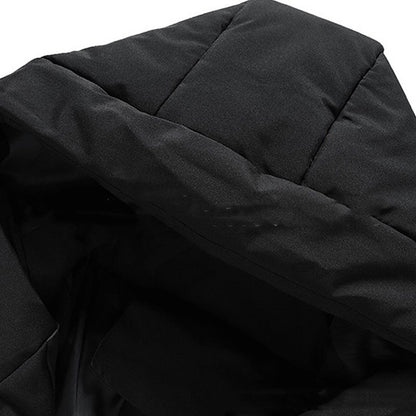 Veste d'hiver à capuche pour homme – Manteau décontracté zippé en coton avec poches