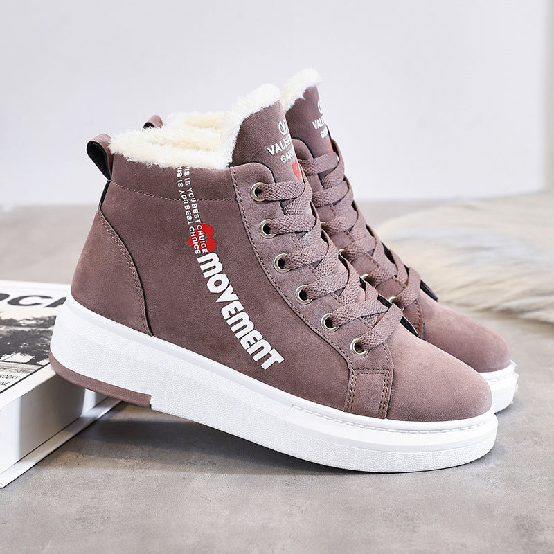 Loom & Soul™ Women’s Plush Padded Over-the-Knee Sneakers – Warm Winter High Boots with Rubber Sole