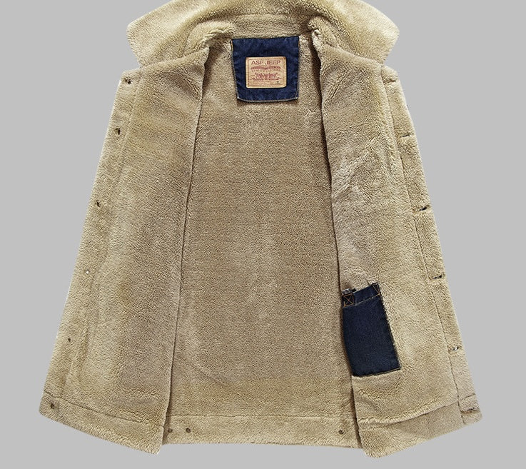 Loom & Soul Men’s 100% Cotton Coat – Classic Warm Lined Jacket for Autumn & Winter | Timeless Casual Outerwear