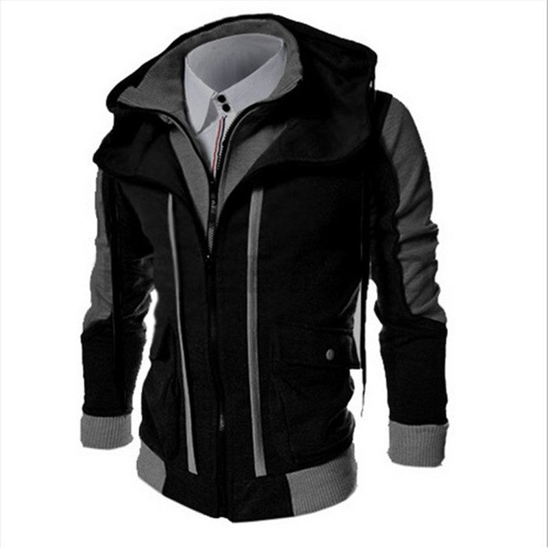 Cardigan à capuche en coton Loom & Soul pour homme – Veste zippée coupe slim pour le printemps