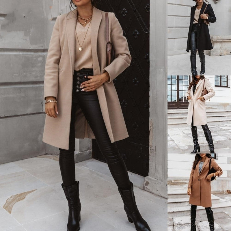 Loom & Soul™ Women’s Oversized Korean Bomber Jacket – Warm Lapel Collar Winter Coat for Effortless Street Style