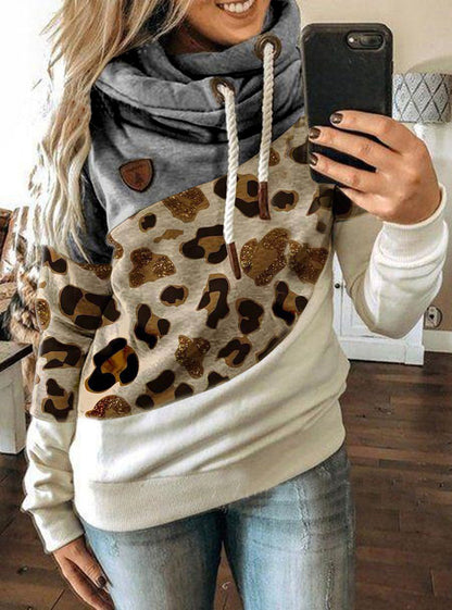 Women’s Printed Hooded Fleece Sweatshirt – Loose Urban Casual Fit