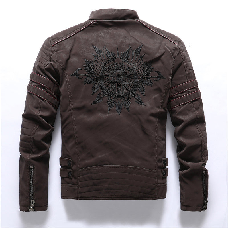 Loom & Soul™ Men’s Fashion PU Leather Jacket – Classic Street Style Biker Coat with Modern Edge