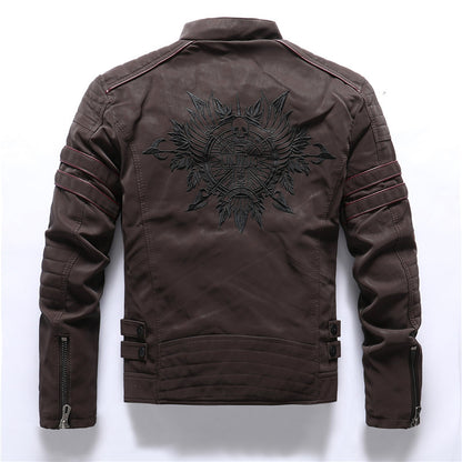 Loom & Soul™ Men’s Fashion PU Leather Jacket – Classic Street Style Biker Coat with Modern Edge