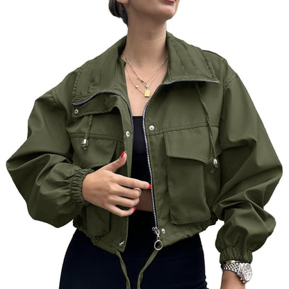 Trench court zippé pour femme – Style urbain uni