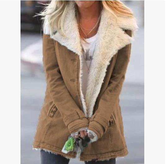 Women’s Winter Warm Coat – Slim Fit Lapel Jacket by Loom & Soul