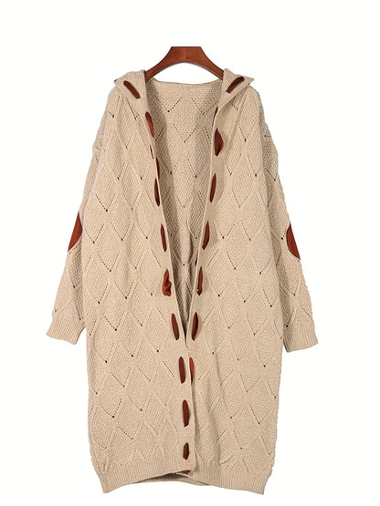 Vintage Open-Front Cardigan – Soft Knit Button Sweater for Fall/Winter