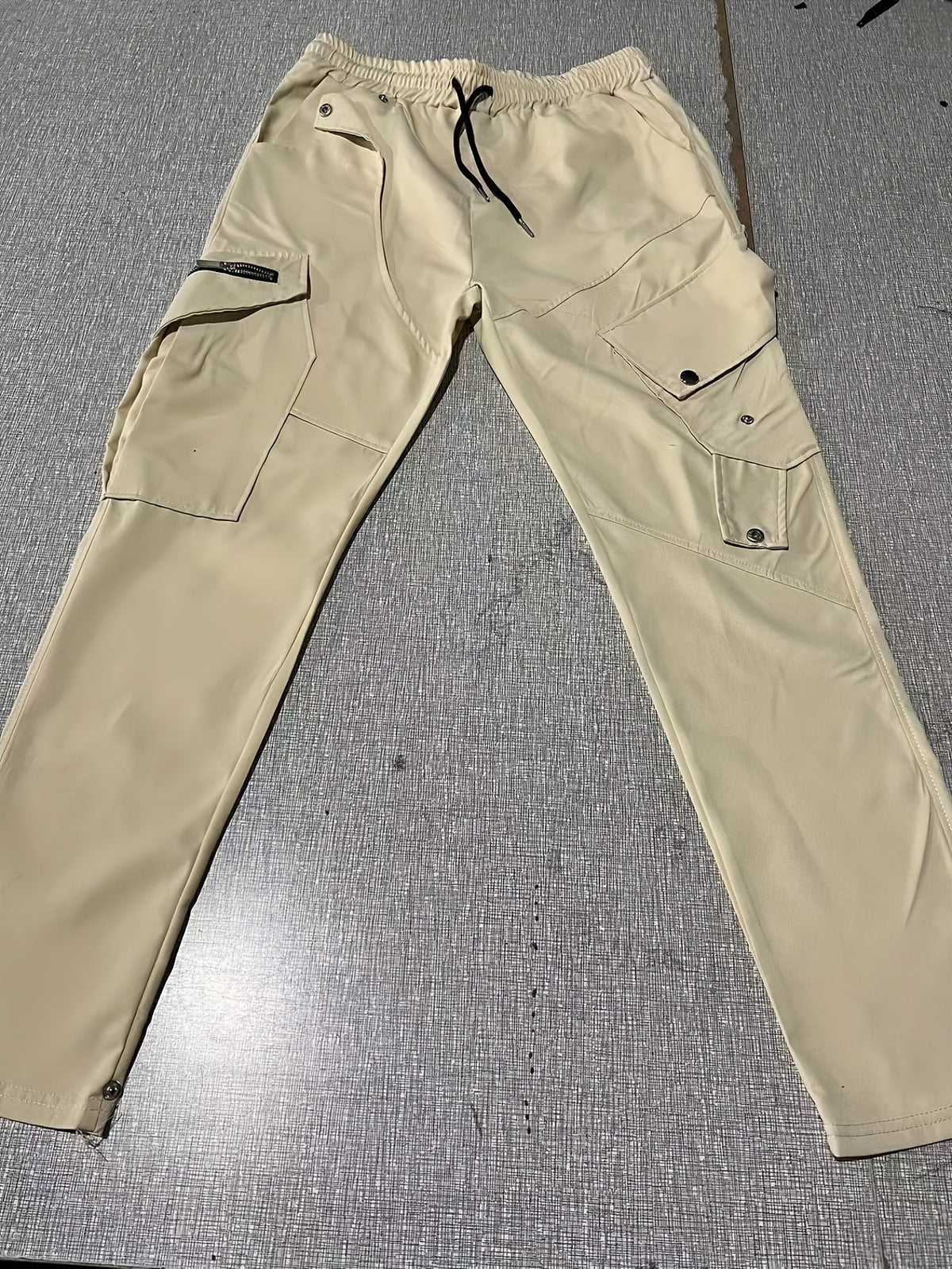 Pantalon cargo noir pour homme – Pantalon streetwear multipoches à cordon de serrage
