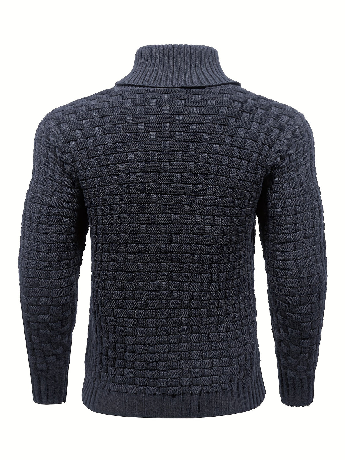 Pull en tricot gaufré pour homme – Grande élasticité avec col à revers