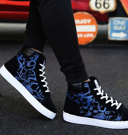 Chaussures montantes Loom & Soul pour hommes, édition coréenne – Baskets décontractées antidérapantes pour toutes les saisons