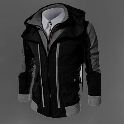 Cardigan à capuche en coton Loom & Soul pour homme – Veste zippée coupe slim pour le printemps