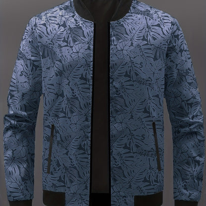 Veste de baseball imprimée pour homme – Manteau léger et décontracté à fermeture éclair style urbain