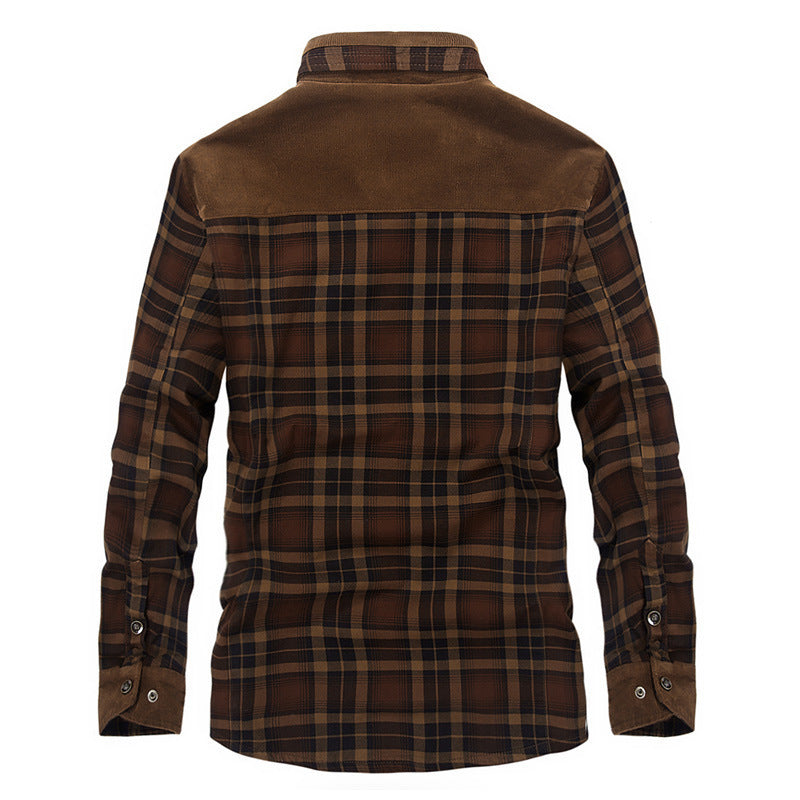 Veste à carreaux d'hiver Loom & Soul™ pour homme – Manteau militaire épais en coton doublé de polaire pour la chaleur et un style classique