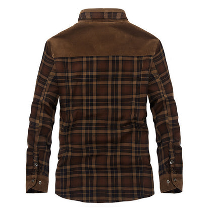 Veste à carreaux d'hiver Loom & Soul™ pour homme – Manteau militaire épais en coton doublé de polaire pour la chaleur et un style classique