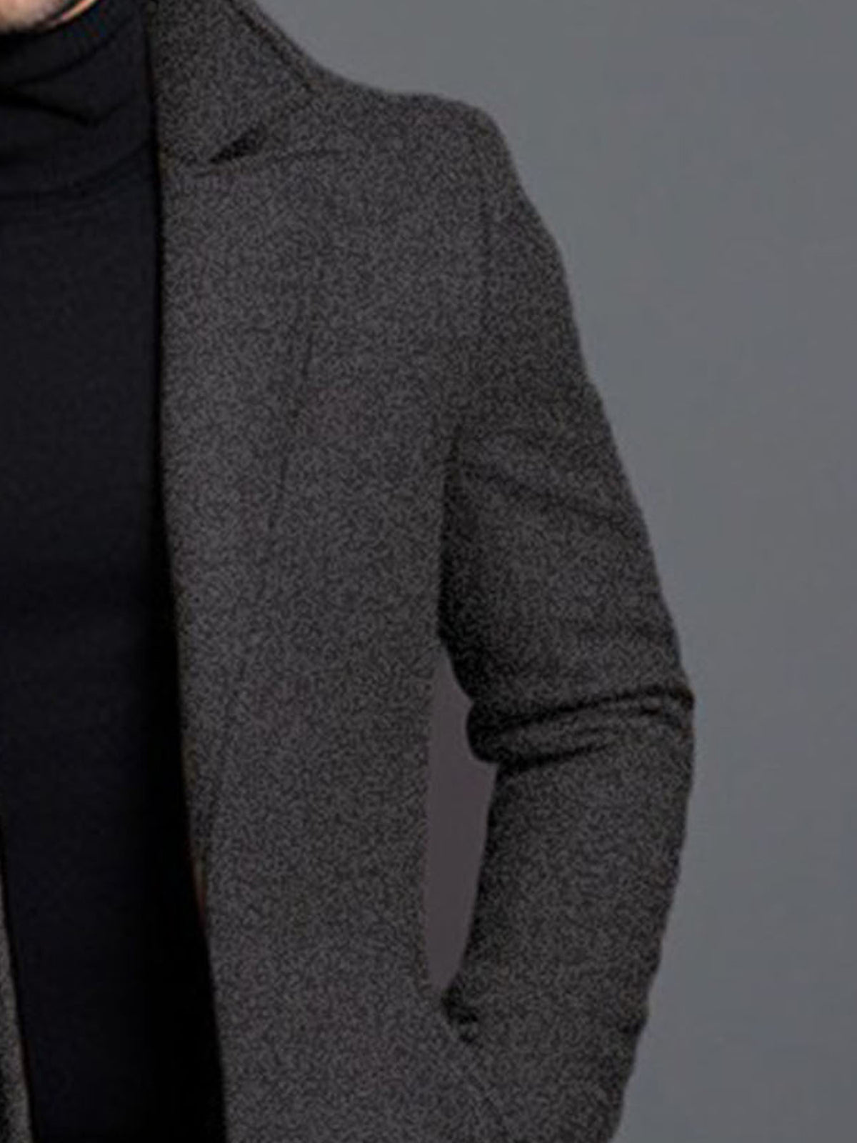 Men’s Classic Lapel Coat – Single Breasted Winter Jacket