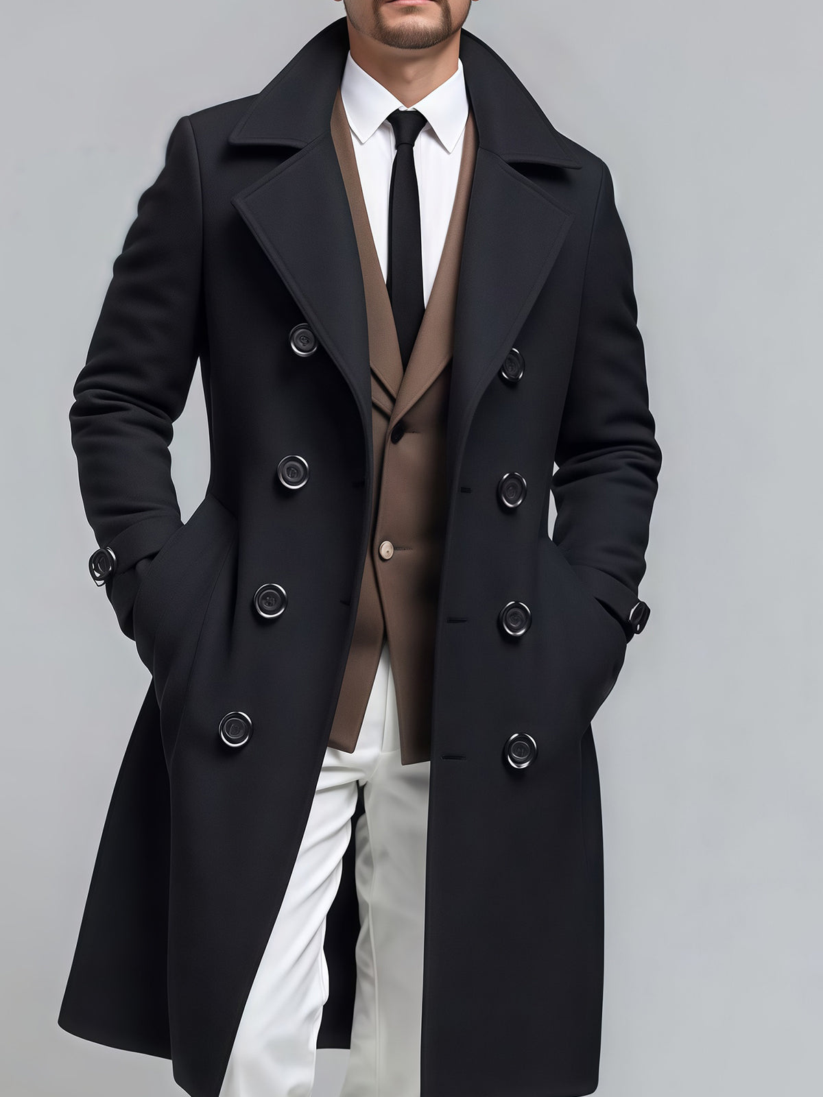 Men’s 3-in-1 Mid-Length Jacket – Double Breasted Coat