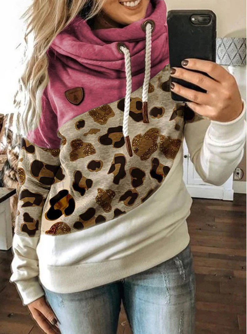 Women’s Printed Hooded Fleece Sweatshirt – Loose Urban Casual Fit