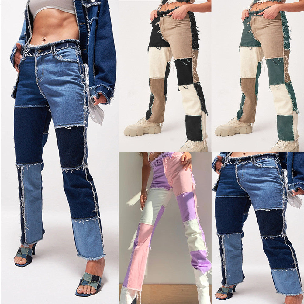 Jean droit à bords bruts Loom & Soul™ – Jean extensible taille haute pour femme