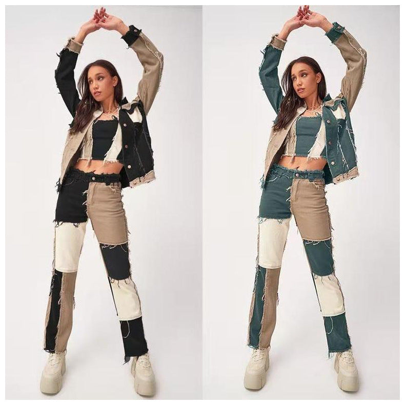 Jean droit à bords bruts Loom & Soul™ – Jean extensible taille haute pour femme