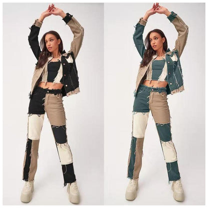 Jean droit à bords bruts Loom & Soul™ – Jean extensible taille haute pour femme