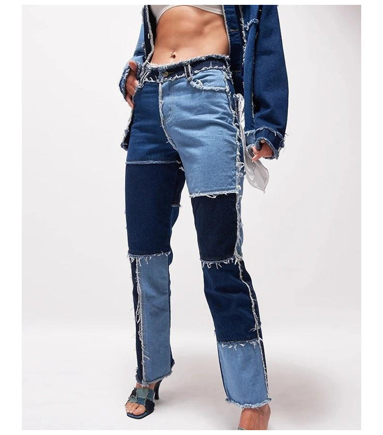 Jean droit à bords bruts Loom & Soul™ – Jean extensible taille haute pour femme