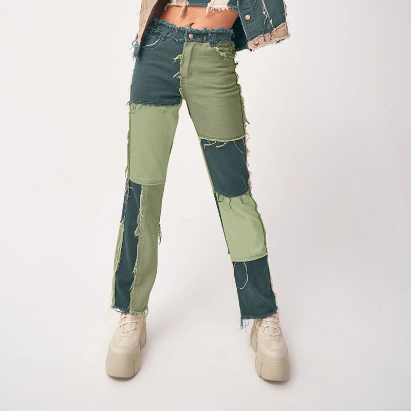 Jean droit à bords bruts Loom & Soul™ – Jean extensible taille haute pour femme