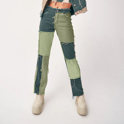 Jean droit à bords bruts Loom & Soul™ – Jean extensible taille haute pour femme