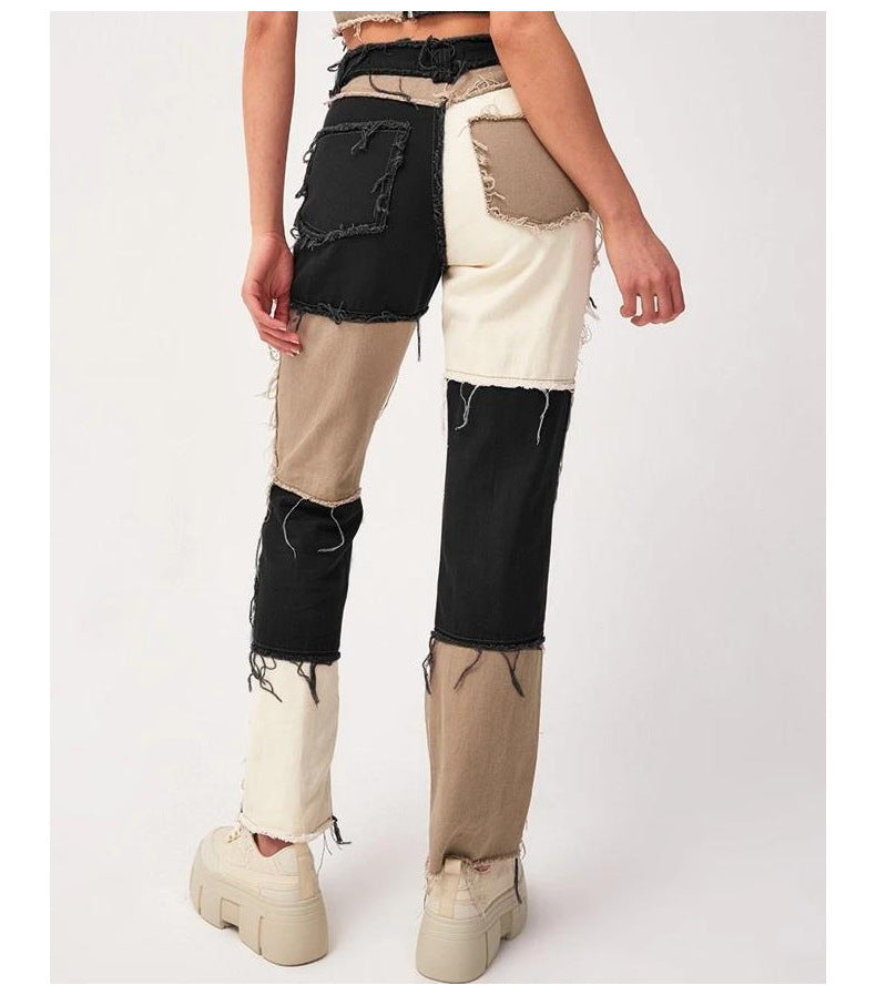 Jean droit à bords bruts Loom & Soul™ – Jean extensible taille haute pour femme
