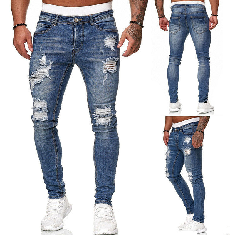 Loom & Soul™ Jean Skinny Déchiré Vintage – Jean Slim pour Homme