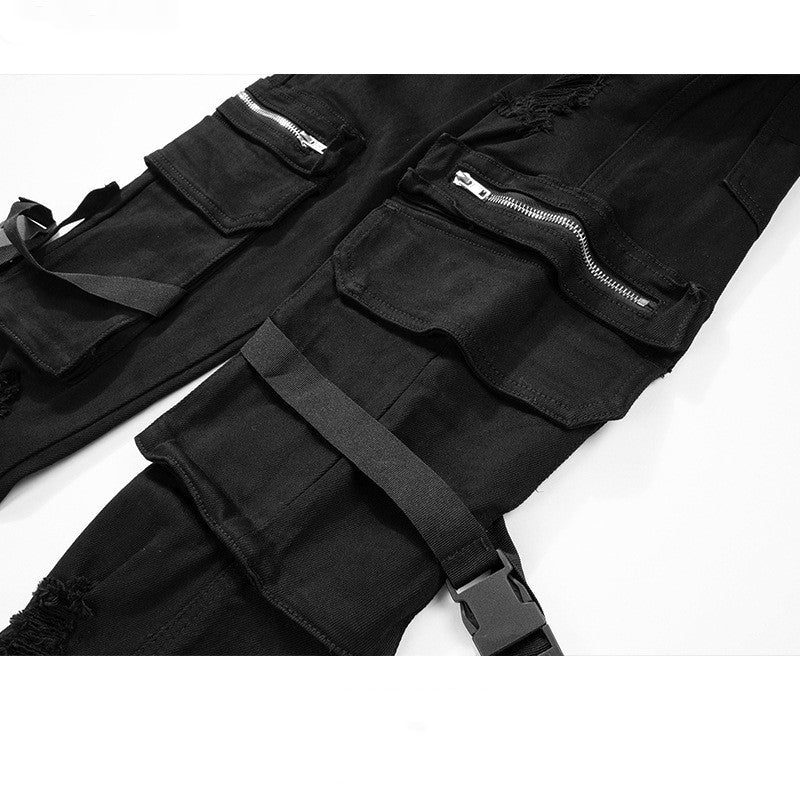 Jean Loom & Soul Pocket Buckle Streamer – Pantalon en jean fonctionnel et streetwear