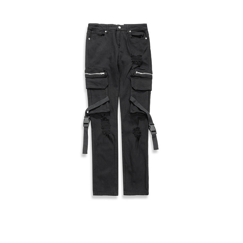 Jean Loom & Soul Pocket Buckle Streamer – Pantalon en jean fonctionnel et streetwear