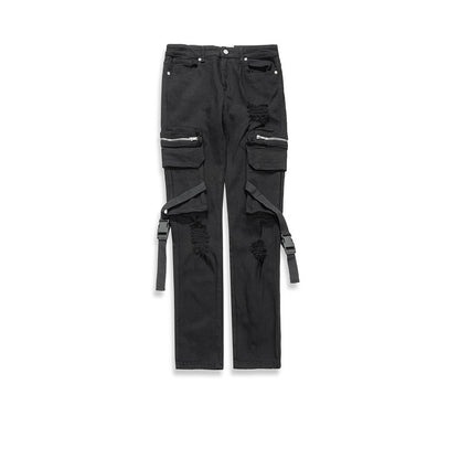 Jean Loom & Soul Pocket Buckle Streamer – Pantalon en jean fonctionnel et streetwear