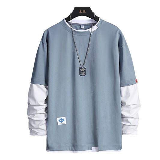 Men’s Autumn Long Sleeve Crewneck – Loose Fit Casual Base Layer