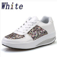 Baskets montantes à sequins Loom & Soul™ pour femme – Chaussures vulcanisées en toile et cuir avec bride arrière