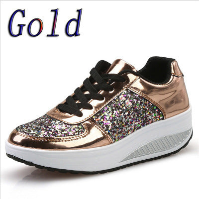 Baskets montantes à sequins Loom & Soul™ pour femme – Chaussures vulcanisées en toile et cuir avec bride arrière