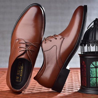 Chaussures pour hommes à bouts pointus Loom & Soul™ – Modèle classique en cuir à lacets avec doublure respirante et semelle en caoutchouc