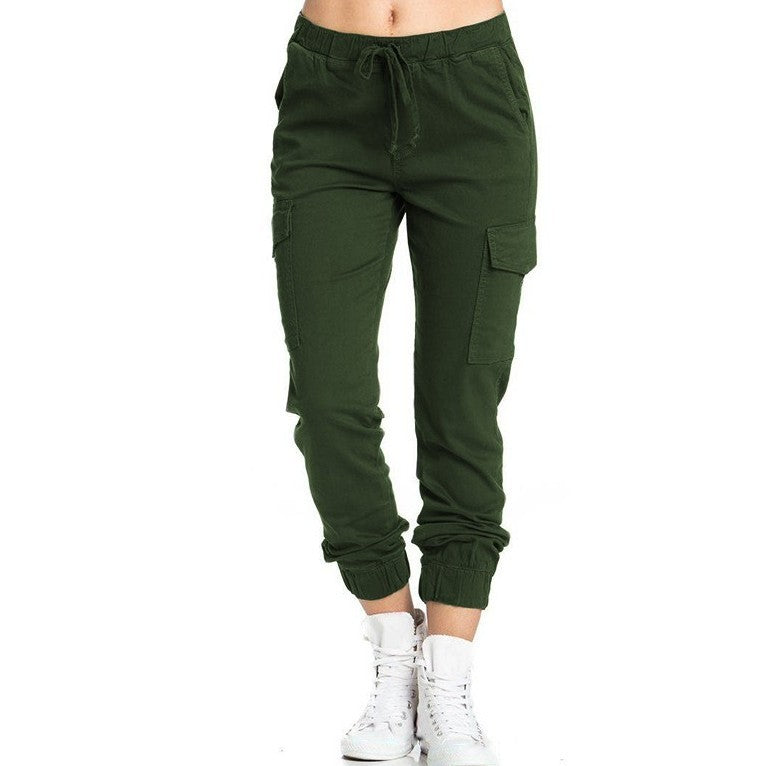 Loom & Soul Women’s Elastic Waist Corset Trousers – Loose Casual Pants with Mid-Waist Fit and Stretch Polyester-Spandex Blend