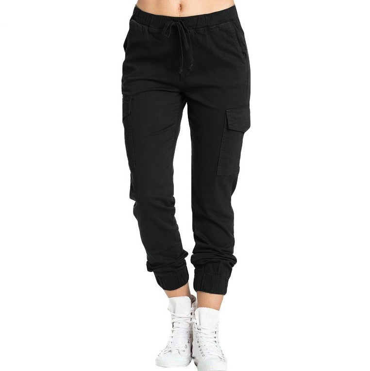 Loom & Soul Women’s Elastic Waist Corset Trousers – Loose Casual Pants with Mid-Waist Fit and Stretch Polyester-Spandex Blend