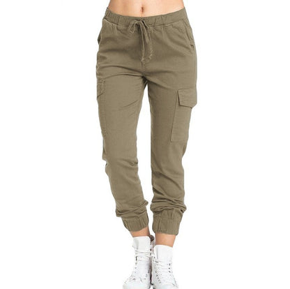 Loom & Soul Women’s Elastic Waist Corset Trousers – Loose Casual Pants with Mid-Waist Fit and Stretch Polyester-Spandex Blend