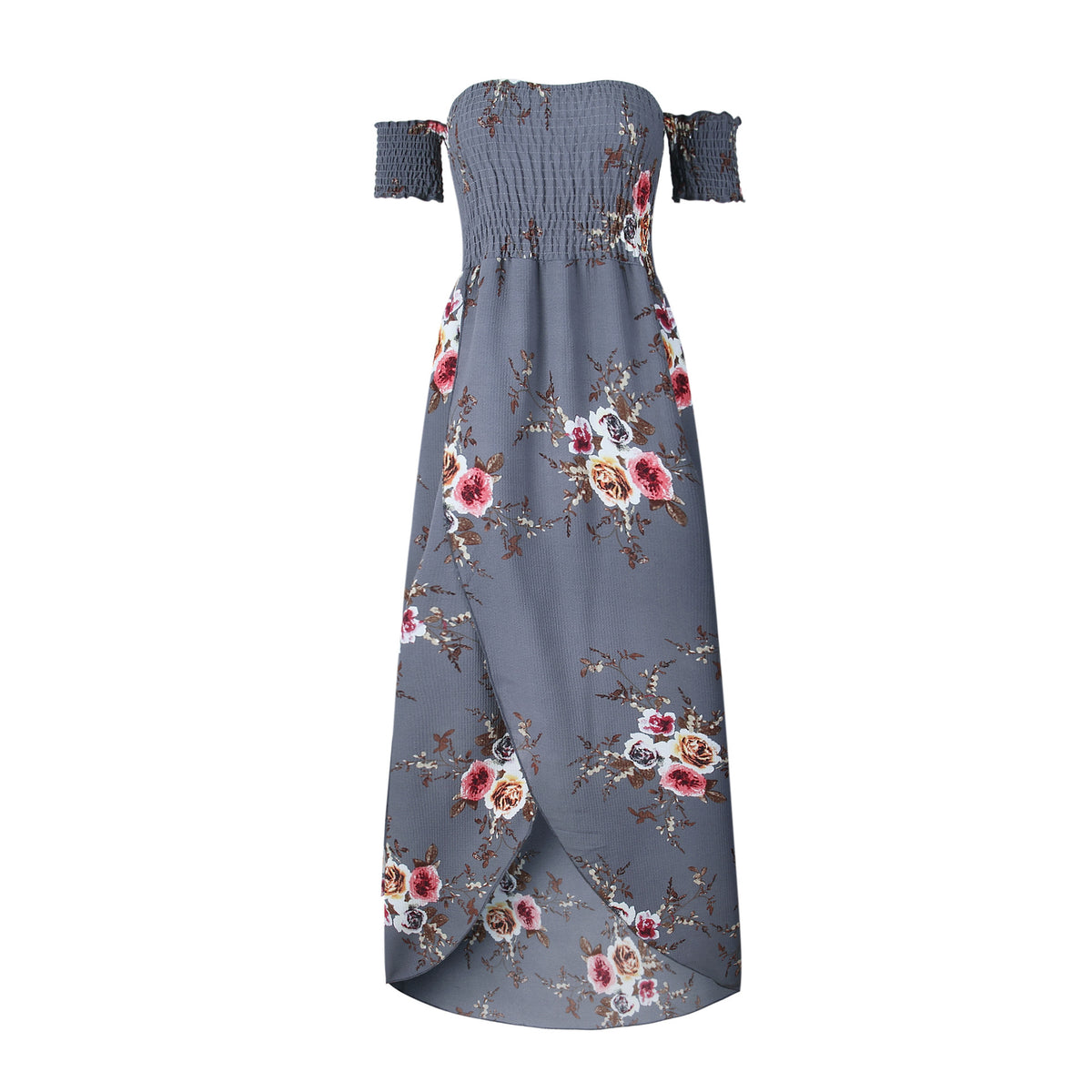 Boho Off-Shoulder Maxi Dress – Summer Beach Flow Dress for Women