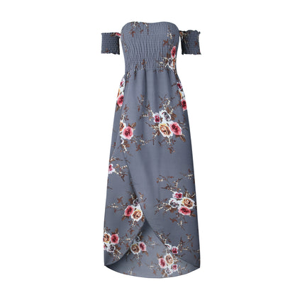Boho Off-Shoulder Maxi Dress – Summer Beach Flow Dress for Women