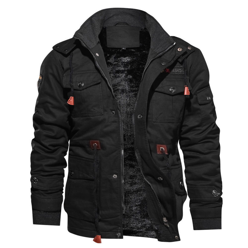 Loom & Soul™ Mountainskin Men’s Winter Fleece Jacket – Thick Warm Hooded Military Coat for Cold Weather Comfort