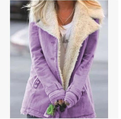 Women’s Winter Warm Coat – Slim Fit Lapel Jacket by Loom & Soul