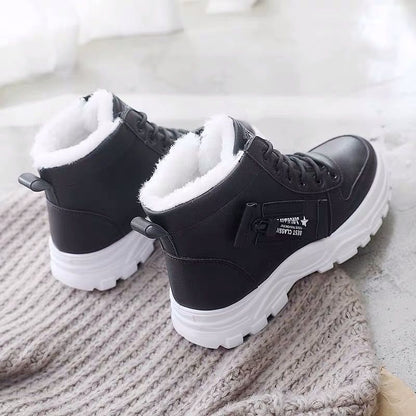 Women’s Winter Platform Boots – Non-Slip Lace-Up Warm Casual Winter Shoes