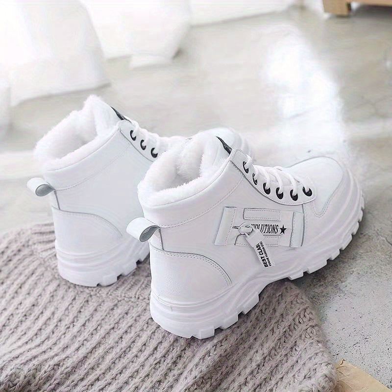Women’s Winter Platform Boots – Non-Slip Lace-Up Warm Casual Winter Shoes