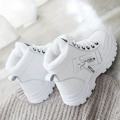 Women’s Winter Platform Boots – Non-Slip Lace-Up Warm Casual Winter Shoes